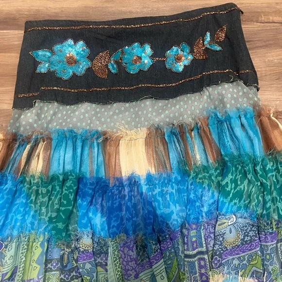 Twenty One Multicolor Patchwork Midi Skirt - Picture 3 of 6